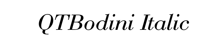 QTBodini Italic font preview