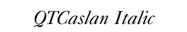 QTCaslan Italic font preview