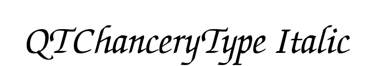 QTChanceryType Italic font preview