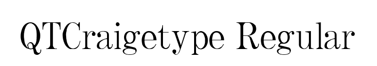 QTCraigetype Regular font preview