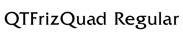 QTFrizQuad Regular font preview