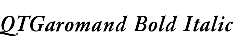 QTGaromand Bold Italic font preview