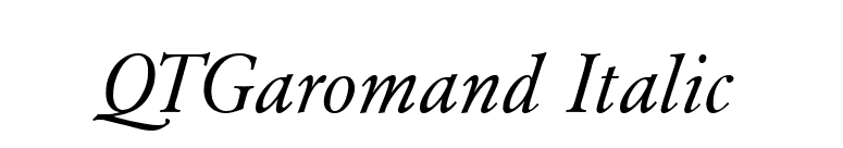 QTGaromand Italic font preview