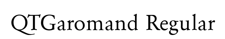 QTGaromand Regular font preview