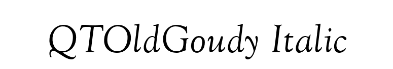 QTOldGoudy Italic font preview