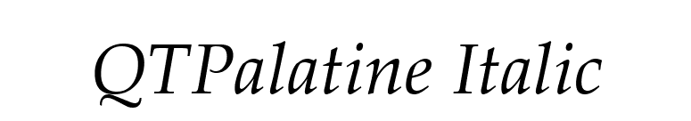 QTPalatine Italic font preview
