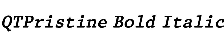 QTPristine Bold Italic font preview