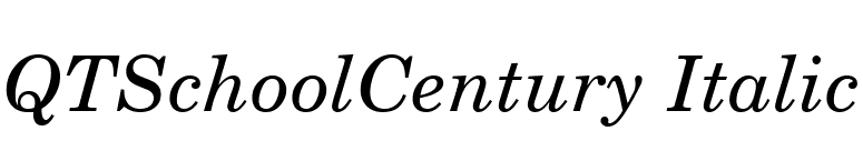 QTSchoolCentury Italic font preview