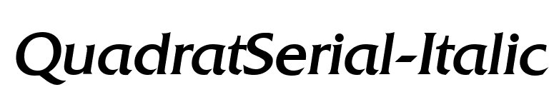QuadratSerial-Italic font preview