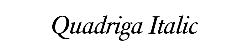 Quadriga Italic font preview