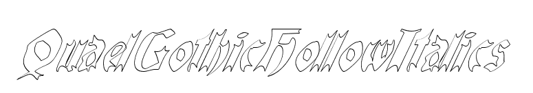QuaelGothicHollowItalics font preview