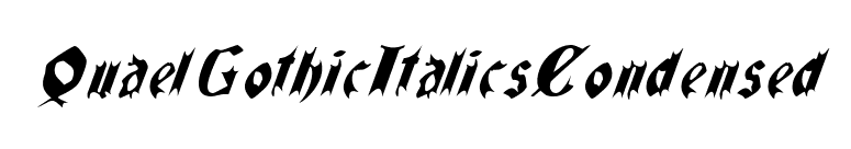 QuaelGothicItalicsCondensed font preview