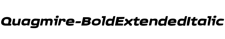 Quagmire-BoldExtendedItalic font preview