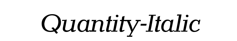 Quantity-Italic font preview