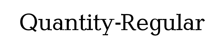 Quantity-Regular font preview