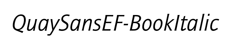 QuaySansEF-BookItalic font preview