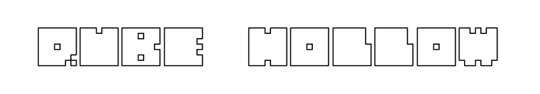 QUBE HOLLOW font preview