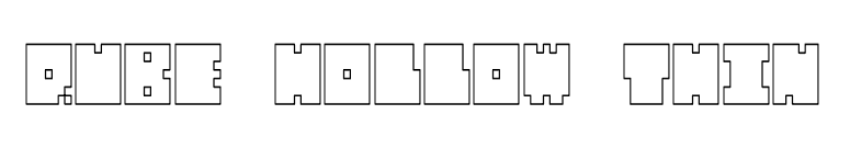 QUBE HOLLOW THIN font preview