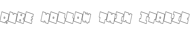 QUBE HOLLOW THIN ITALIC font preview