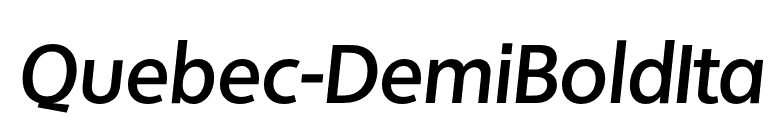 Quebec-DemiBoldIta font preview