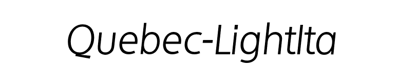 Quebec-LightIta font preview