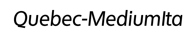 Quebec-MediumIta font preview