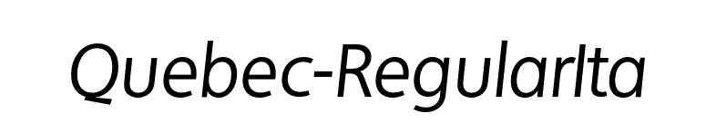 Quebec-RegularIta font preview