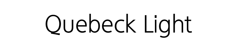 Quebeck Light font preview