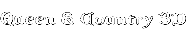 Queen & Country 3D font preview