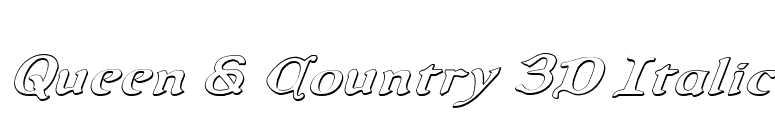 Queen & Country 3D Italic font preview