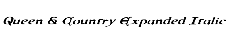 Queen & Country Expanded Italic font preview