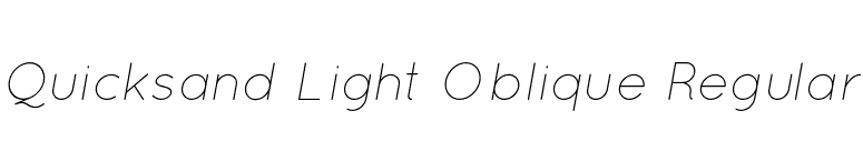 Quicksand Light Oblique Regular font preview