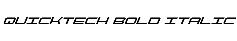 QuickTech Bold Italic font preview