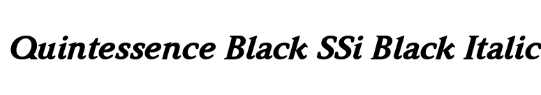 Quintessence Black SSi Black Italic font preview