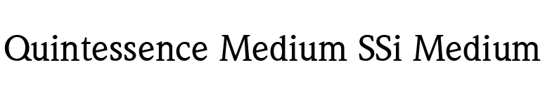 Quintessence Medium SSi Medium font preview