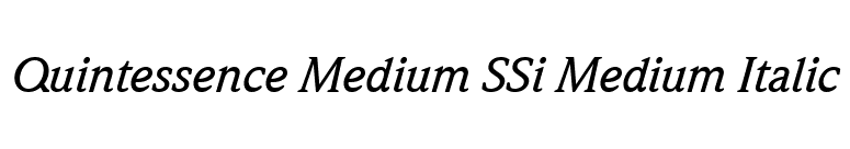 Quintessence Medium SSi Medium Italic font preview