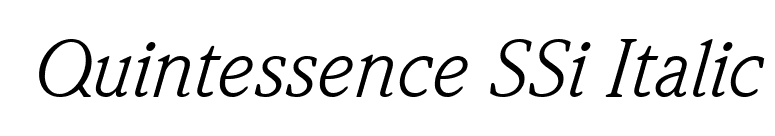 Quintessence SSi Italic font preview