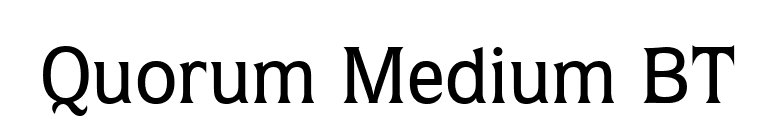 Quorum Medium BT font preview