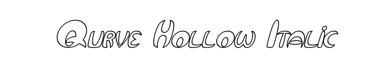Qurve Hollow Italic font preview