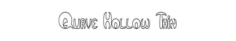 Qurve Hollow Thin font preview