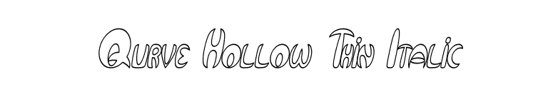 Qurve Hollow Thin Italic font preview