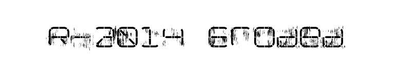 R-2014 Eroded font preview