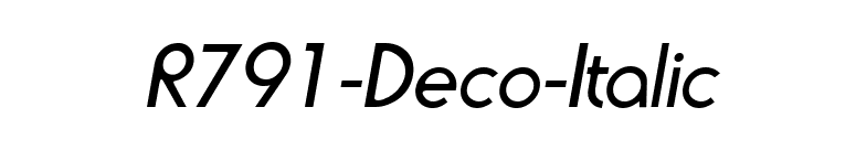 R791-Deco-Italic font preview
