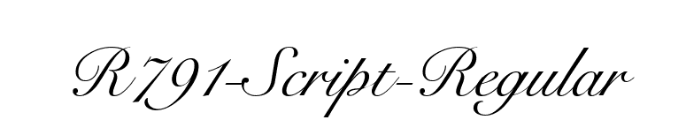 R791-Script-Regular font preview