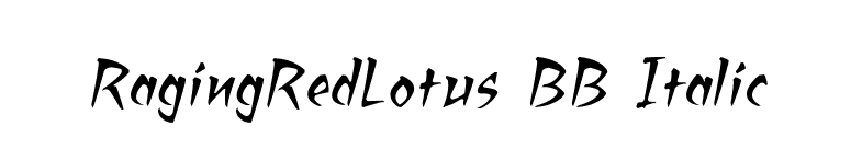 RagingRedLotus BB Italic font preview