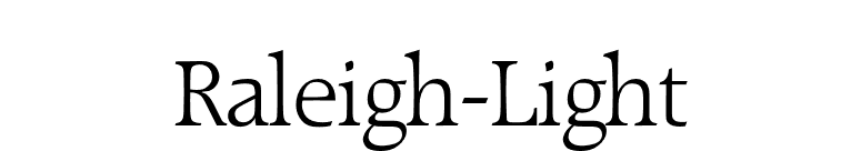 Raleigh-Light font preview