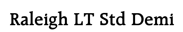 Raleigh LT Std Demi font preview