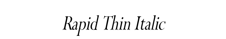 Rapid Thin Italic font preview