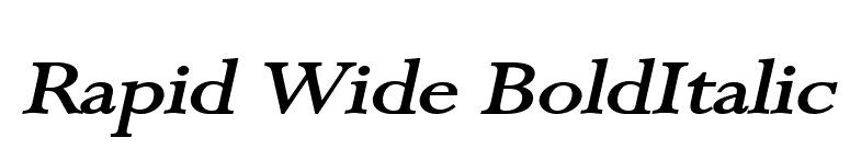 Rapid Wide BoldItalic font preview