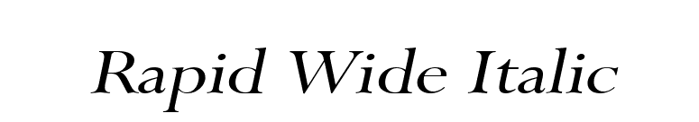 Rapid Wide Italic font preview